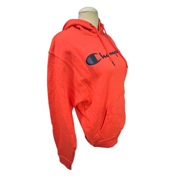 Champion PowerBlend Endless Comfort Long Sleeve Hoodie Sweatshirt Sz Small Orang - Picture 10 of 11